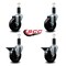 Service Caster 4'' Soft Rubber Wheel Swivel 1-1/4'' Expanding Stem Caster Set 2 Brakes, 4PK SCC-EX20S414-SRS-2-PLB-2-114 - alternate 5
